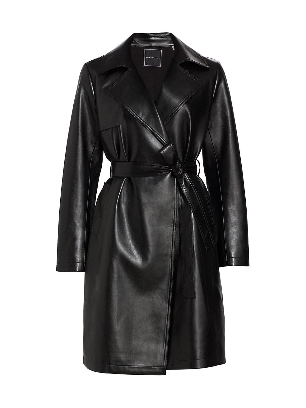 Vegan Leather Belted Coat | Saks Fifth Avenue