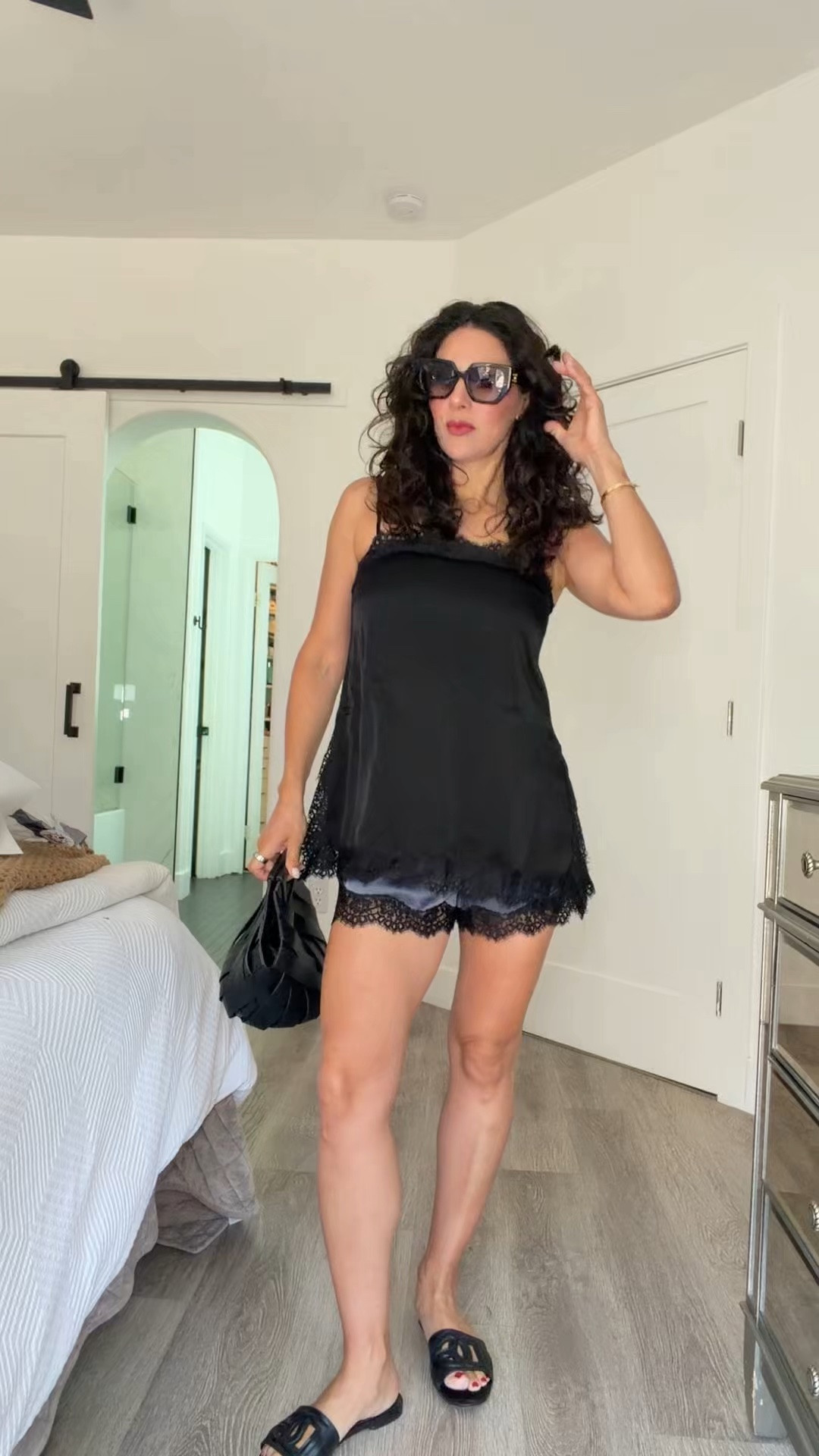 From day to night ✨ A chic satin top + shorts combo for that effortless, dressed-up feel, then a quick change into pants for an even more polished look. Finished with my Annika bag 🖤

Comment DETAILS for the links.
#LTKStyle #OutfitInspiration #ChicStyle #DayToNightStyle #AritziaStyle #EffortlessStyle

#LTKOver40 #LTKootd #LTKgrwm