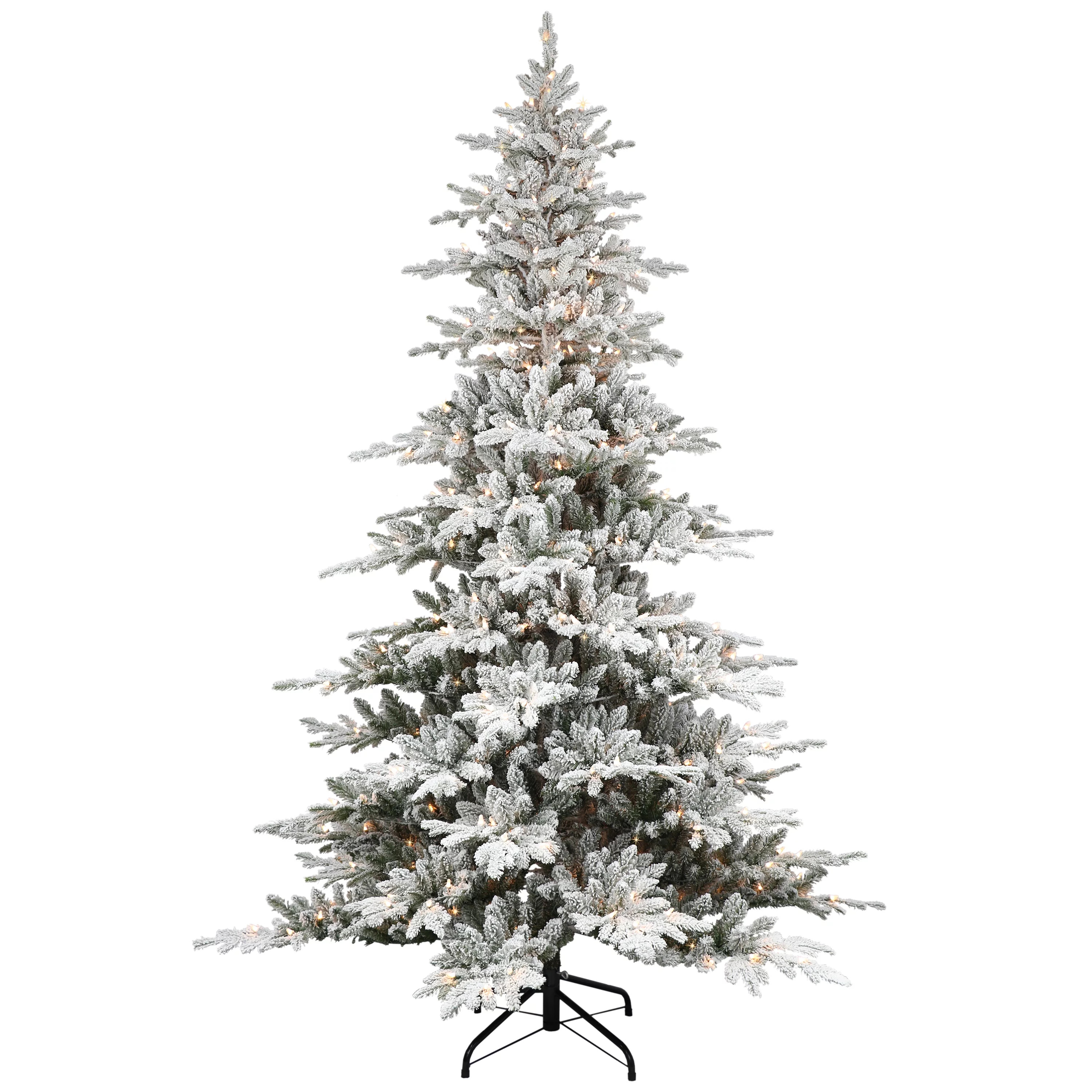 Pre-Lit 7.5' Flocked Utah Fir Artificial Christmas Tree with 500 Lights, Green - Walmart.com | Walmart (US)