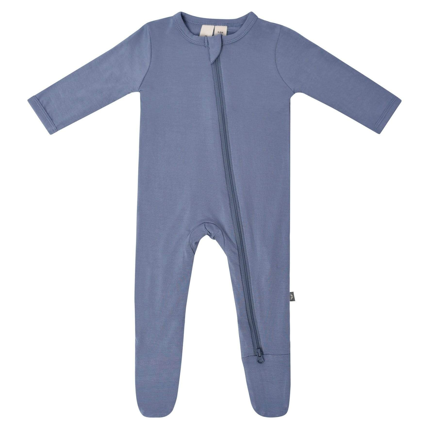 Zippered Footie in Slate | Kyte BABY