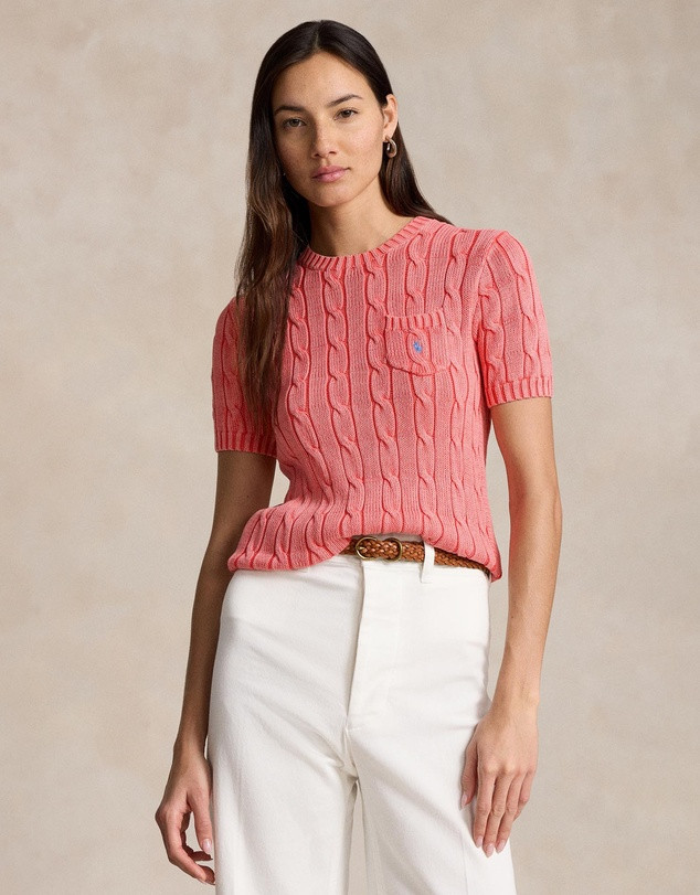 Cotton Cable Short-Sleeve Sweater | THE ICONIC (AU & NZ)