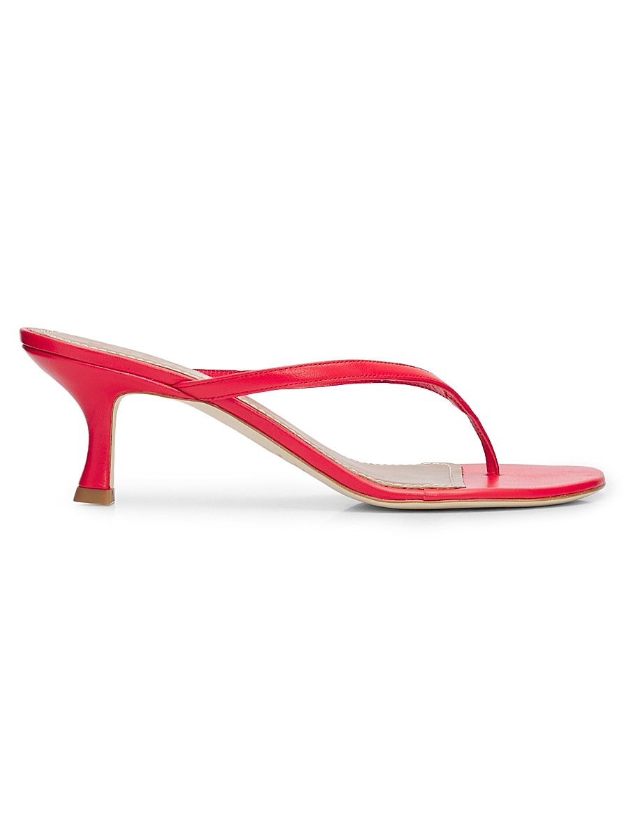 Women's Freja 60MM Leather Kitten-Heel Sandals - Red Rose - Size 10.5 | Saks Fifth Avenue