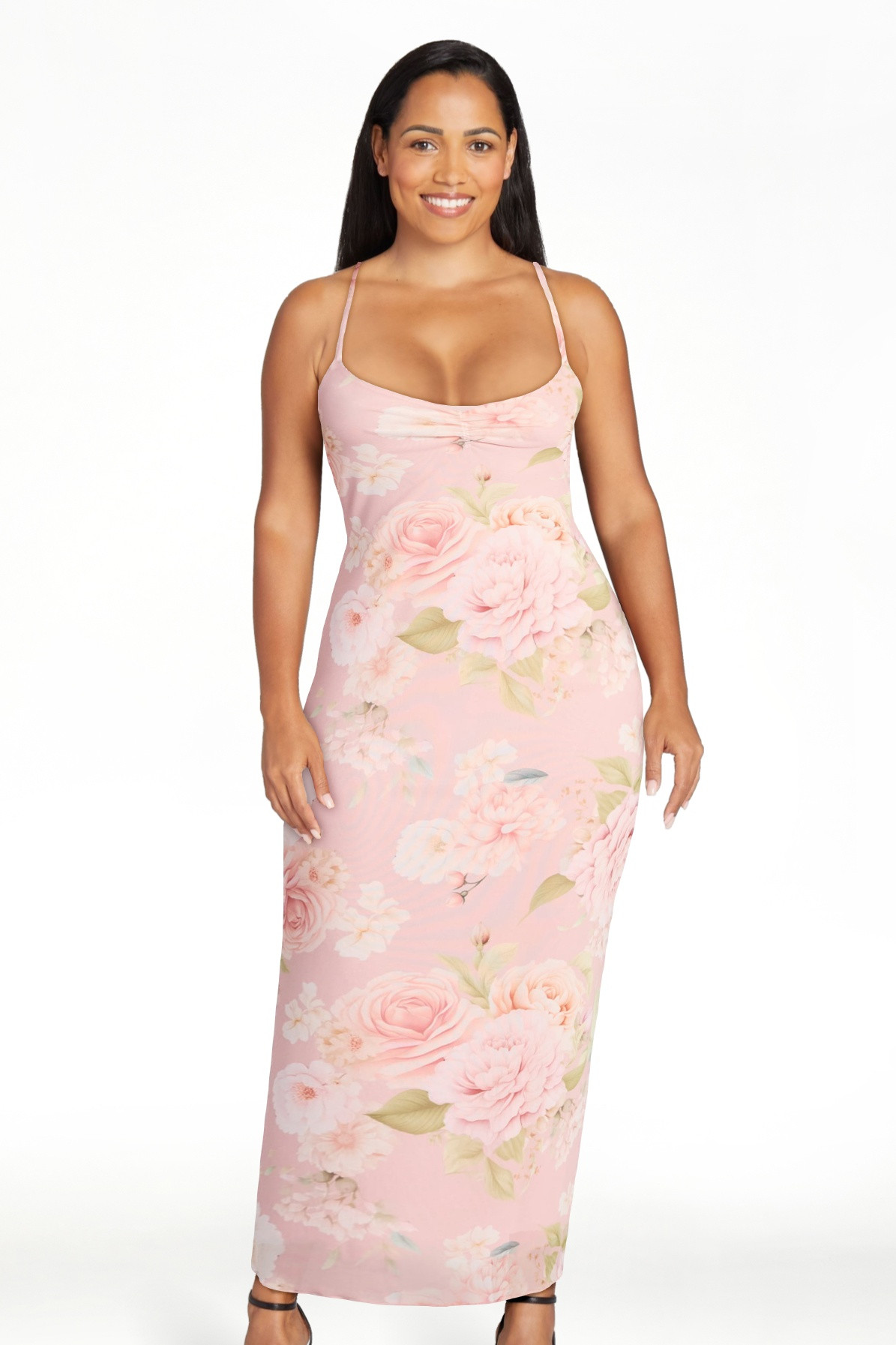Madden NYC Women’s Floral Mesh Midi Dress, Sizes XXS-XXL | Walmart (US)