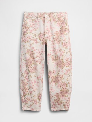 High Rise Print Barrel Jeans | Gap Factory | Gap Factory