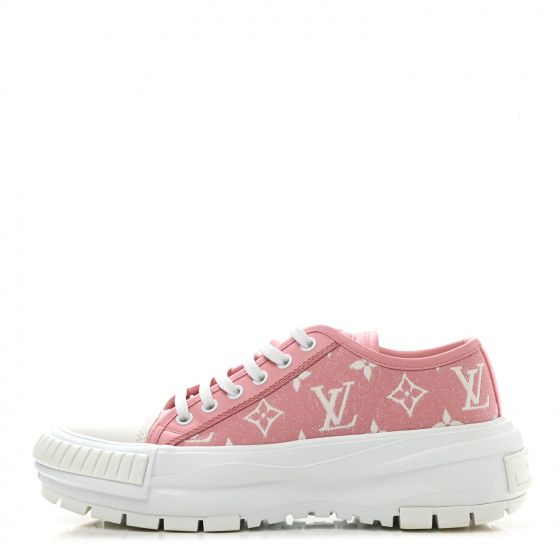 LOUIS VUITTON Denim Monogram Squad Sneakers 36 Pink | FASHIONPHILE (US)
