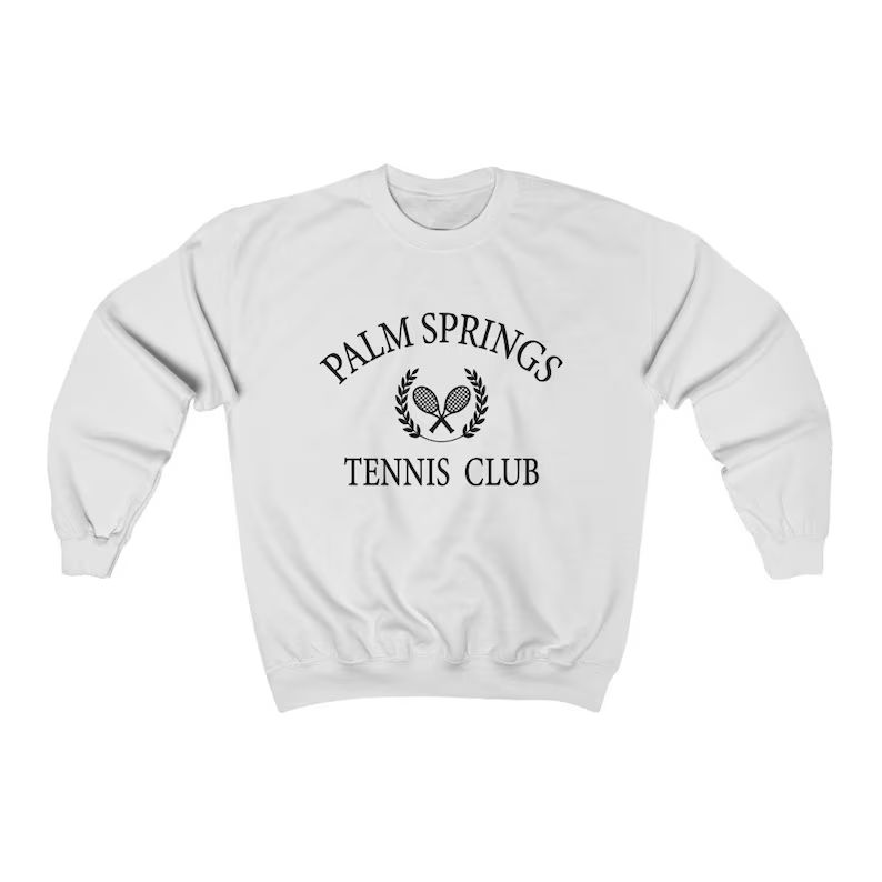 Palm Springs Tennis Sweatshirt Oversized Vintage College Crewneck Alt Clothing Collegiate Sweater... | Etsy (US)