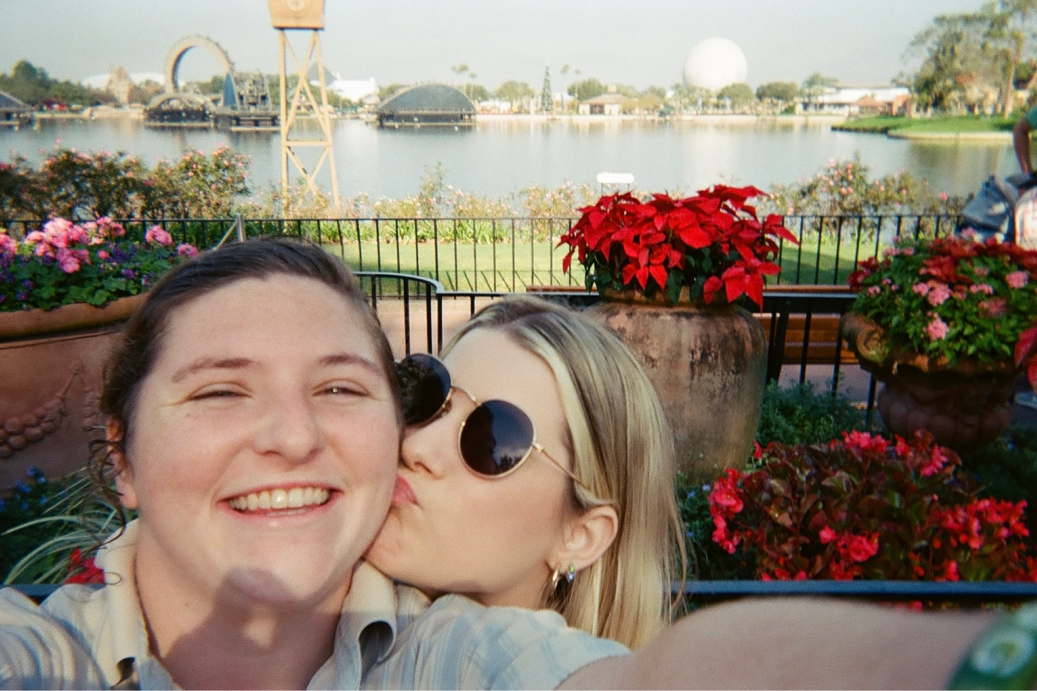 wlw couple in epcot at walt disney world - orlando, florida ✨😇💐

claire’s shirt: thrifted 
claire’s pants: lululemon
claire’s shoes: vans 
ashton’s sunglasses: amazon
ashton’s shirt: free people
ashton’s pants: lululemon
ashton’s shoes: hoka 

#disneyoutfit #curvedisneyoutfit #disneyvacation #waltdisneyworld #plussizedisneyworld #disneyland 