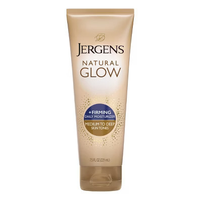 Jergens Glow Skin Firming Daily Moisturizer + Sunless Self Tanning - Medium To Tan - 7.5 fl oz: Hypoallergenic, Paraben-Free, With Vitamin E | Target