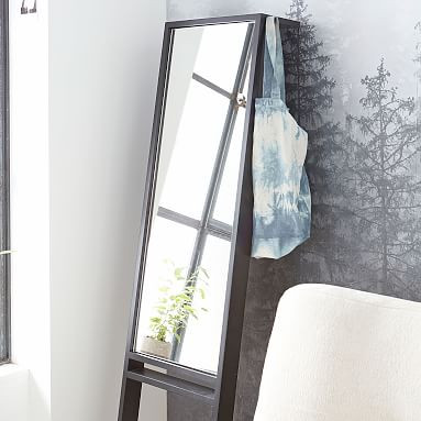 Leaning Wood Floor Length Mirror | Pottery Barn Teen | Pottery Barn Teen