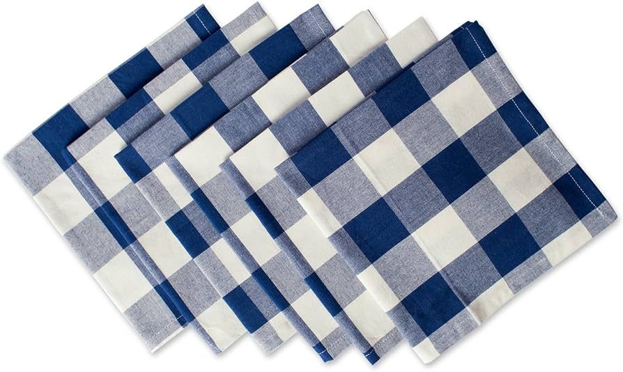 DII Buffalo Check Collection, Classic Farmhouse Tabletop Set, Napkin Set, 20x20, Navy & Cream, 6 ... | Amazon (US)