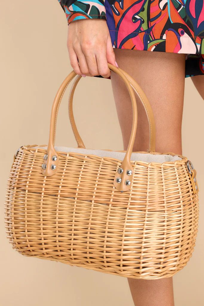 Spend The Day With Me Natural Rattan Bag | Red Dress 