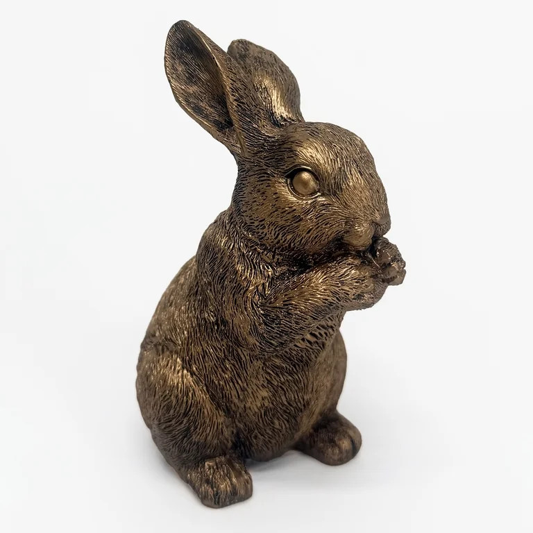 Resin Standing Bunny Tabletop Easter Decoration, Bronze, 4.75", by My Texas House | Walmart (US)