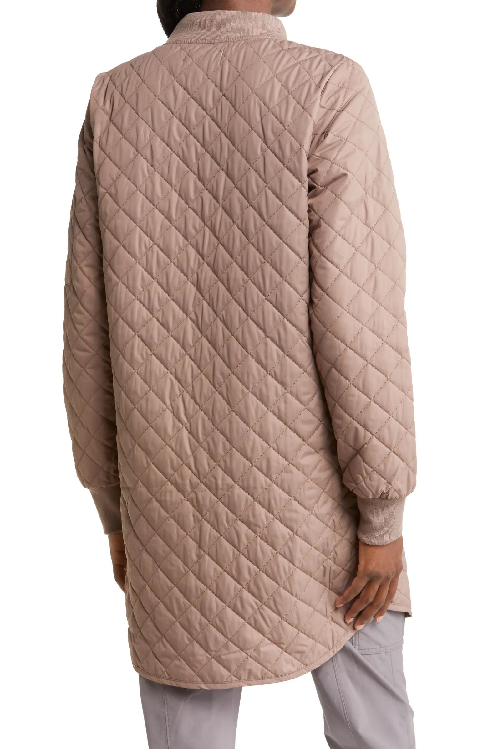 Longline Water Resistant Quilted Bomber Jacket | Nordstrom