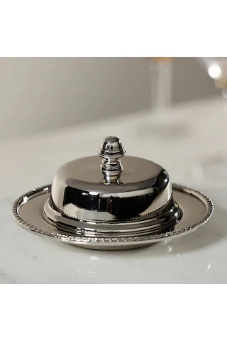Parisian Butter Dish With Cover And Glass Nickel in Nickel | Revolve Clothing (Global)