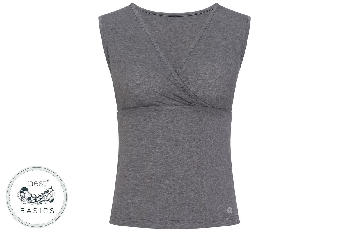 Women's Nursing Tank Top (Bamboo Spandex) - Charcoal | Nest Designs