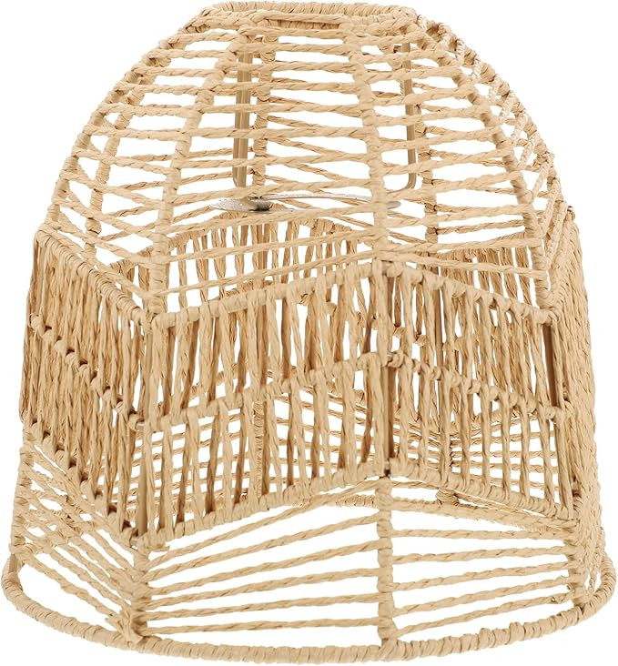Rattan Lamp Shade Rattan Basket Chandelier Lamp Shade Ceiling Pendant Lamp Shade Covers Vintage C... | Amazon (US)