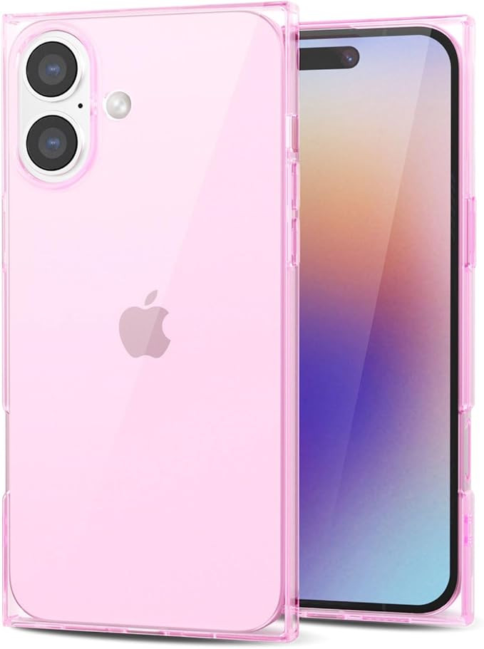 for iPhone 16 Plus Clear Case Rectangle Edge, Aesthetic Trendy Girly Y2k Designer Transparent Uni... | Amazon (US)