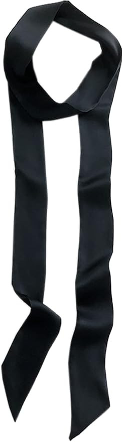GUZOSJO Solid Color Long Neckerchief Pure Skinny Scarf Necktie Handbag Wrap Handle Satin Belt | Amazon (US)
