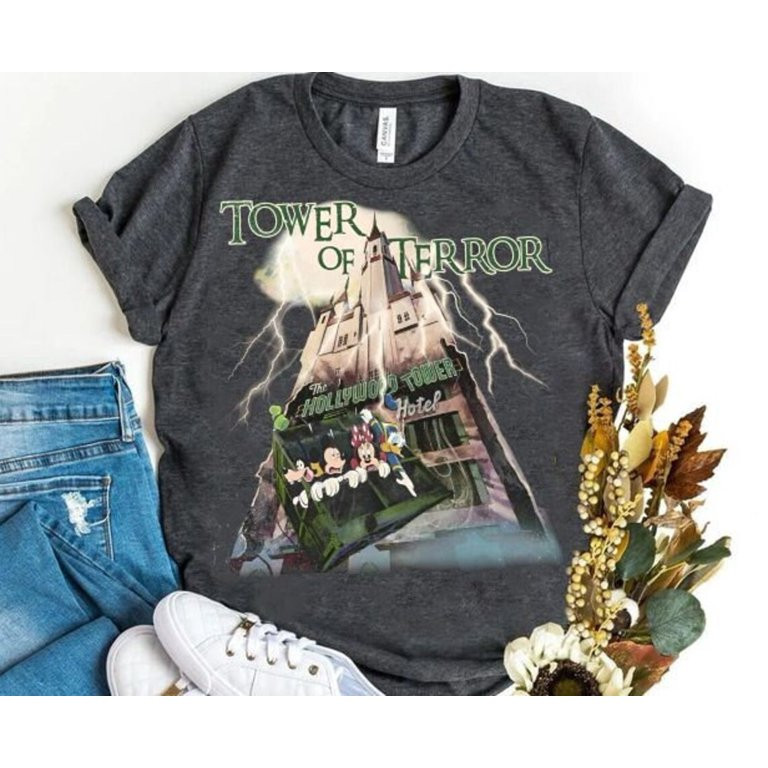 Vintage Disney Halloween Tower Of Terror Shirt, Mickey And Friends T-Shirt, The Hollywood Tower T... | Walmart (US)