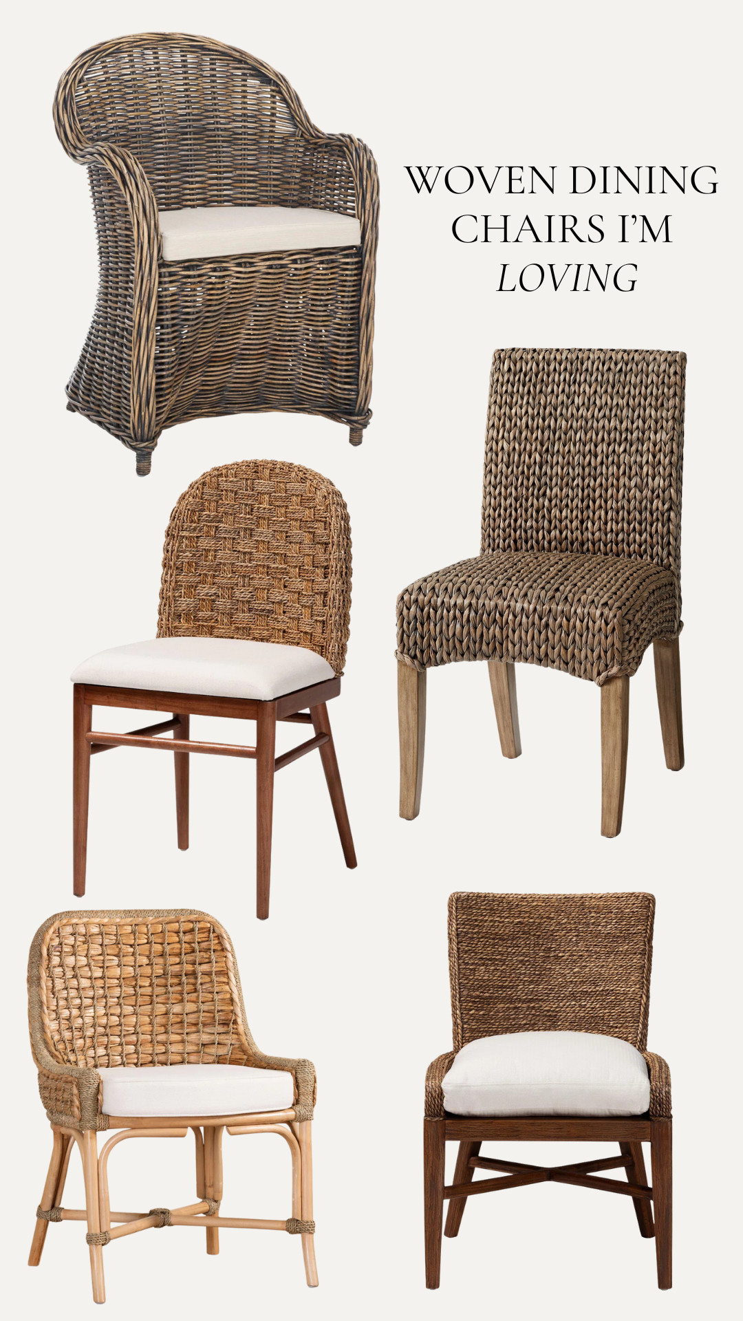 Woven seagrass dining chairs feel timeless, warm, and collected. While ours were a lucky Marketplace score, I curated a full round-up of similar styles — many on Black Friday sale. Shop the edit below. 

 #LTKCyberWeek #LTKHome #LTKSaleAlert