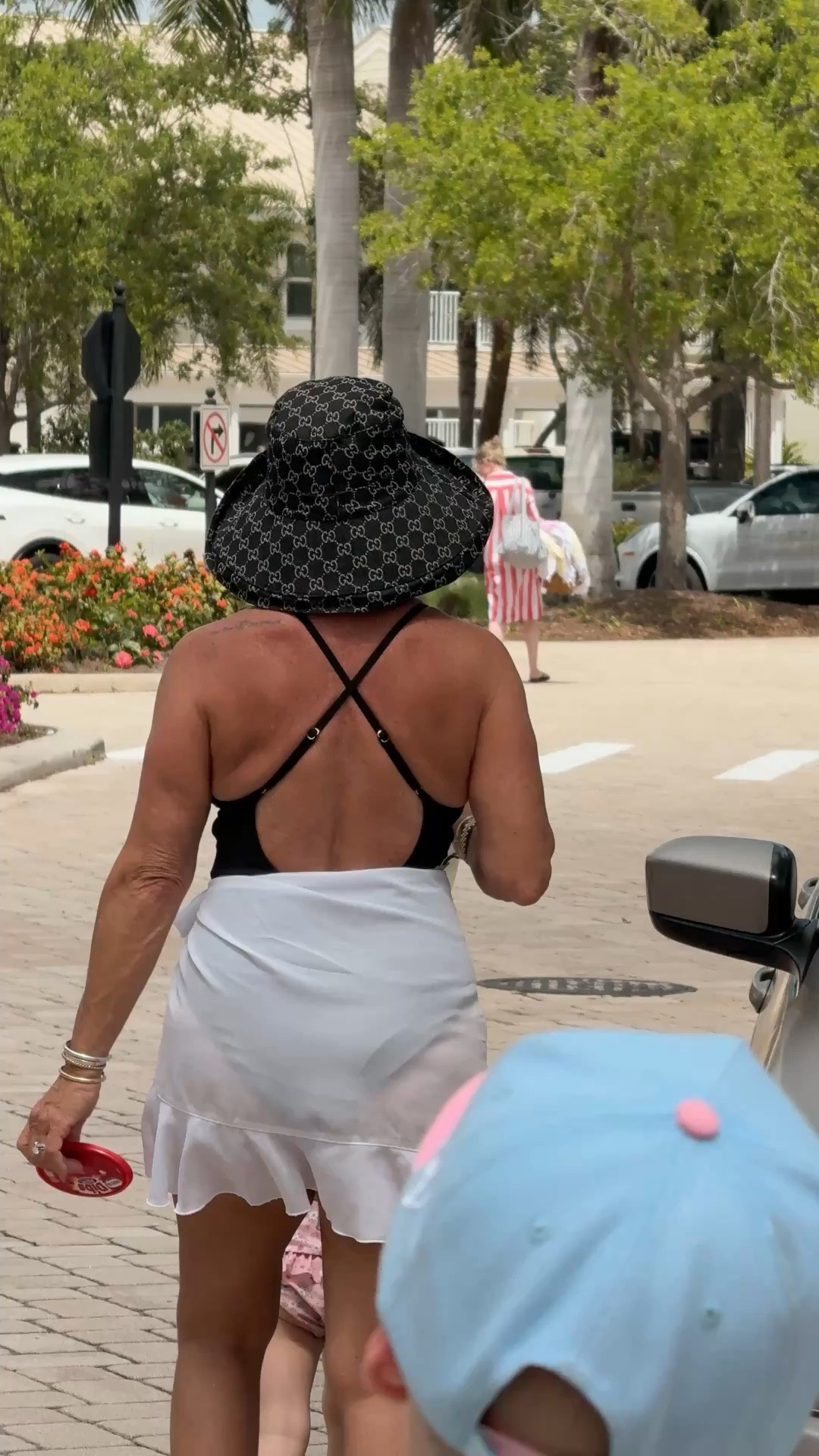 This is the exact beach hat you will get (pictures are blurred on the website). Black is shown in the video. Gucci hat look alike. Gucci print hat  

#LTKOver40 #LTKmomlife #LTKdayinmylife