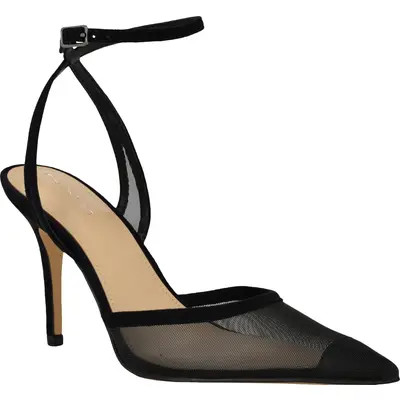 Calvin Klein Ozala Ankle Strap Pump in Light Natural Mesh at Nordstrom, Size 6 | Nordstrom