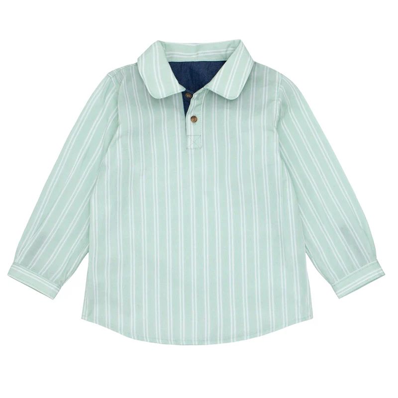 boys brock collection x minnow garden sage stripe long sleeve shirt | minnow