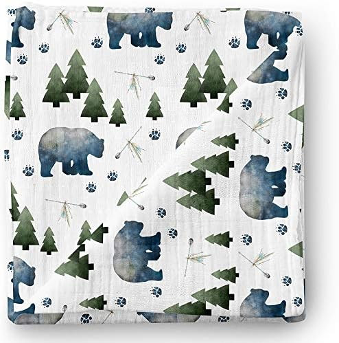 Aenne Baby Muslin Swaddle Blanket Tribal Bear Woodland Gender Neutral Large 47 x 47 inch, 1 Pack,... | Amazon (US)