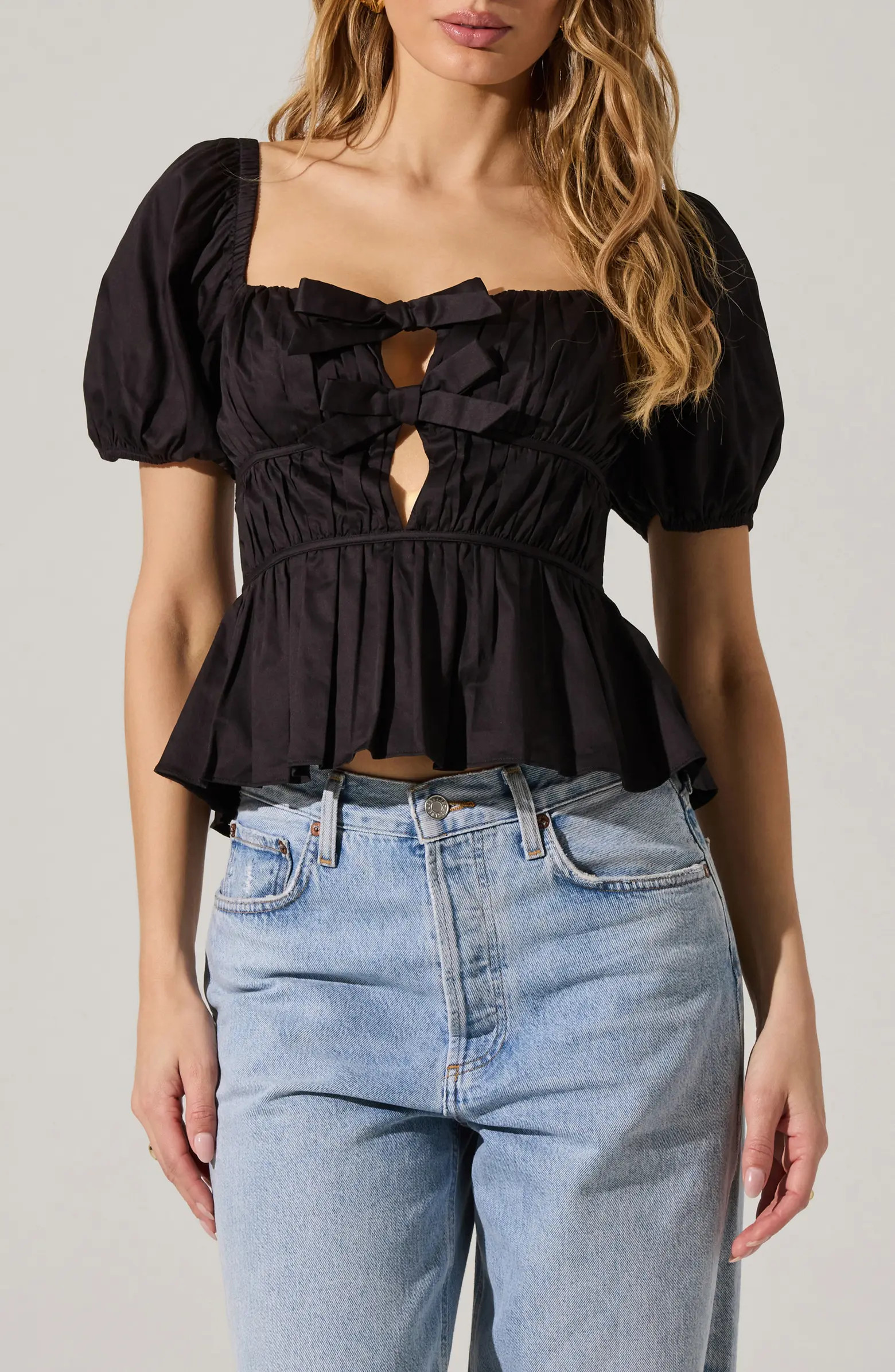 ASTR the Label Smocked Peplum Shirt | Nordstrom | Nordstrom