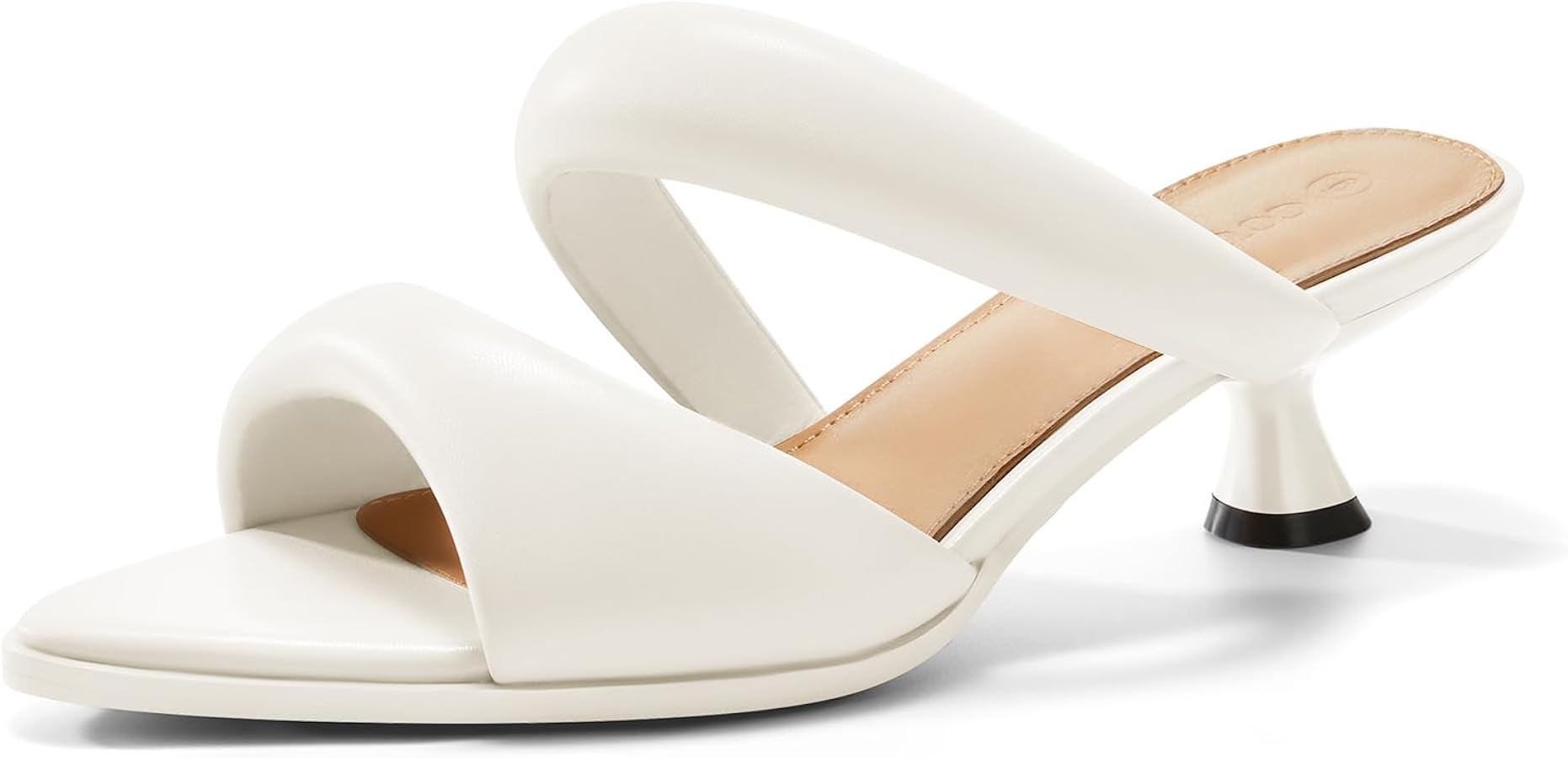 Coutgo Women's Pointed Toe Kitten Heel Mule Sandals | Amazon (US)