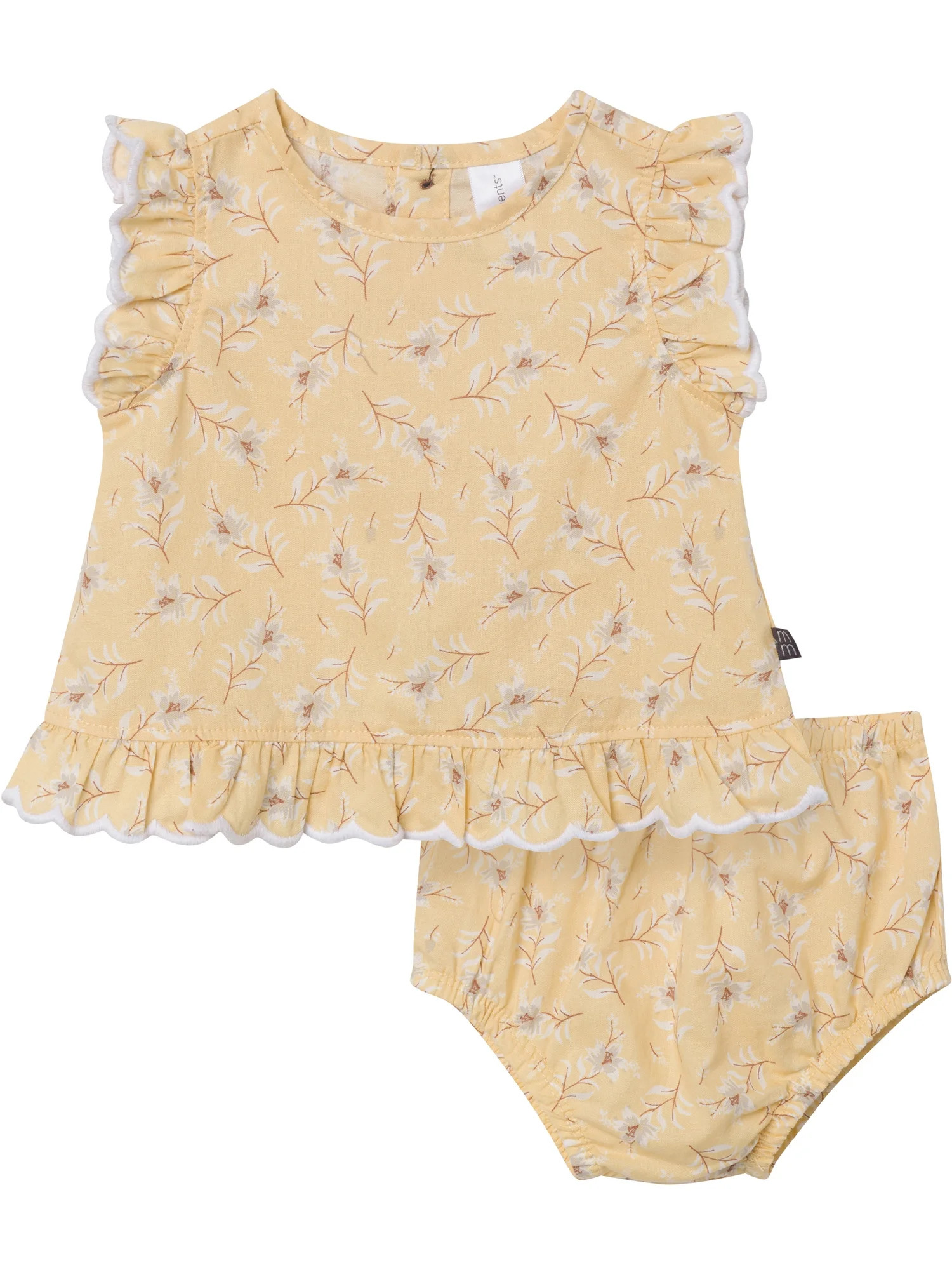 Modern Moments by Gerber Baby Girl Bloomer Outfit Set, 2-Piece, Sizes 0/3 Months - 24 Months | Walmart (US)