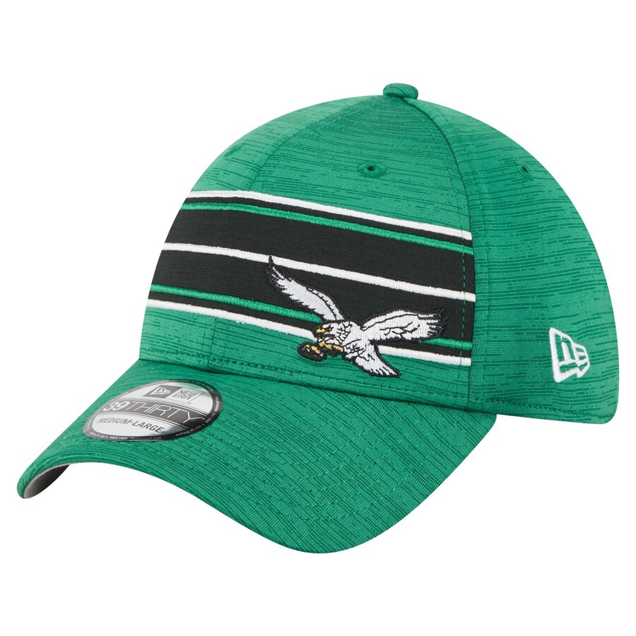 Men's Philadelphia Eagles  New Era Kelly Green Stripes 39THIRTY Flex Hat | NFL Shop