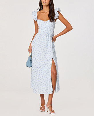 ASTR the Label Women's Wedelia Eyelet Corset Midi Dress - Macy's | Macy's
