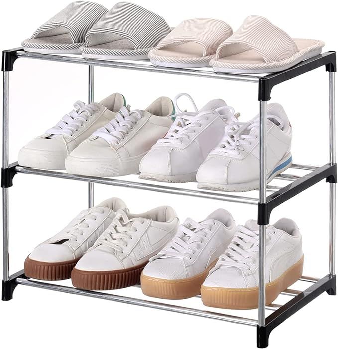 Stackable Small Shoe Rack, Entryway, Hallway and Closet Space Saving Storage and Organization (3-... | Amazon (US)