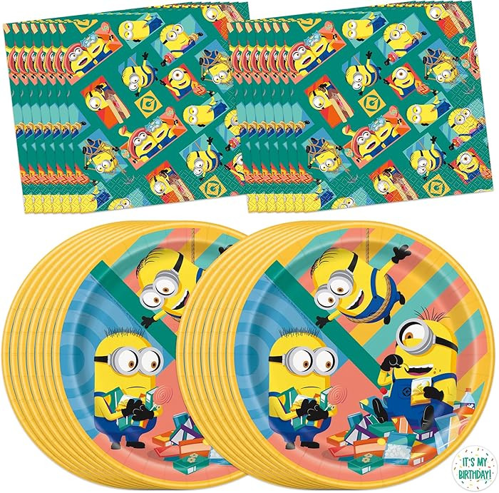 Unique Minions Birthday Party Decorations | Plates and Napkins for 16 | Minion Birthday Party Dec... | Amazon (US)