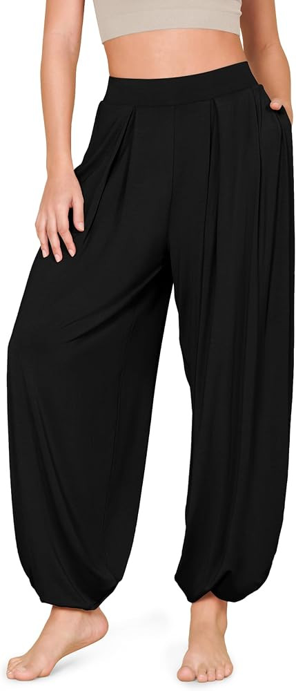 ODODOS Women's Wide Leg Pants with Pockets Lightweight Loose Draped Casual Palazzo Lounge Pajama ... | Amazon (US)