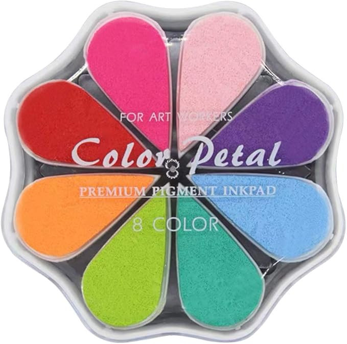8 Color Craft Rainbow Finger Ink Pads Stamps, Small Rubber Stamp Ink Pads, Pigment Petal Point Op... | Amazon (US)
