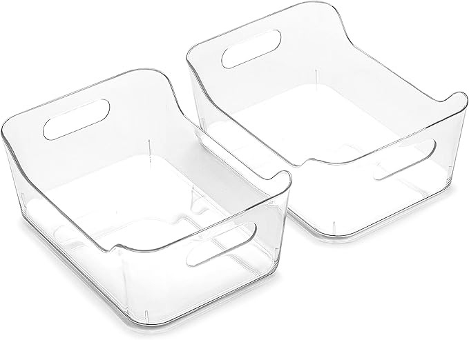 BINO | The SOHO Collection Plastic Storage Bins, X-Small - 2 Pack, Clear | Pantry and Fridge Orga... | Amazon (US)
