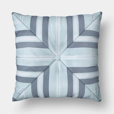 18"x18" Pieced Stripe Outdoor Throw Pillow Blue - Threshold™ designed with Studio McGee | Target