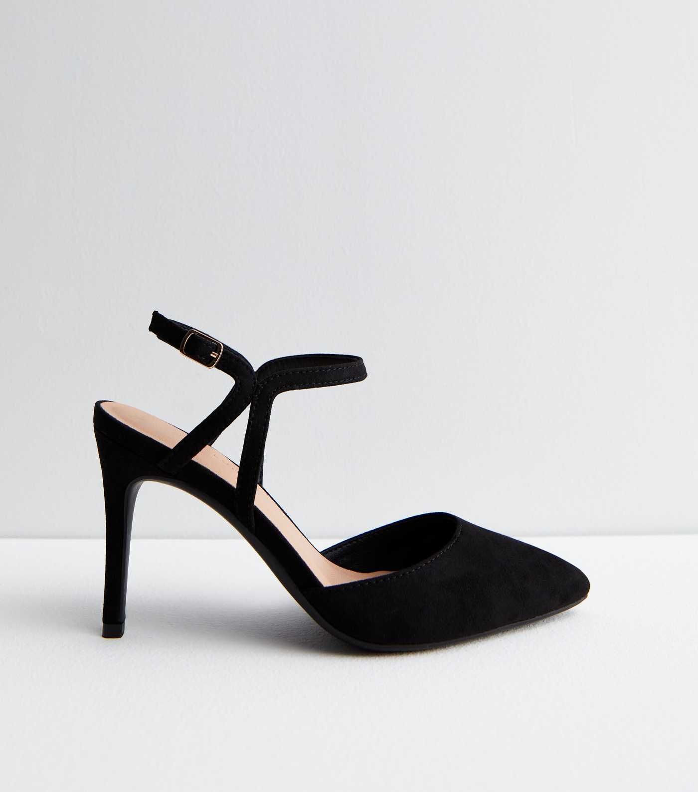 Black Suedette Pointed Toe Stiletto Heel Court Shoes | New Look | New Look (UK)