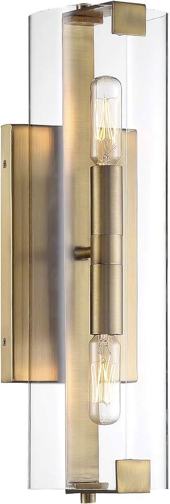 Savoy House 9-9771-2-322 Winfield Contemporary Glass Wall Sconce in Warm Brass (5" W x 16" H) | Amazon (US)