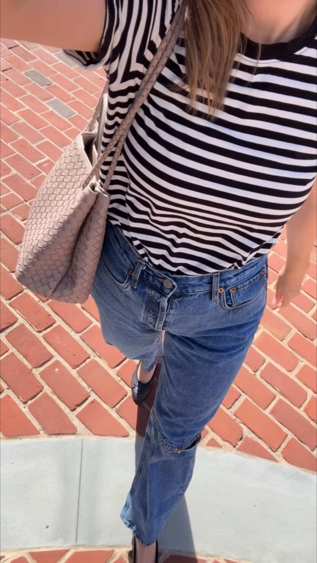 Outfit of the day - it’s been so warm here. My favorite jeans with tailored cut outs at the knee, which are actually perfect for running around with a toddler. And, COS makes the best tshirts! 

#LTKSeasonal #LTKFindsUnder100 #LTKStyleTip