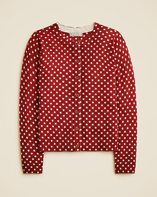 Carolyn cardigan in polka-dot merino wool | J. Crew US