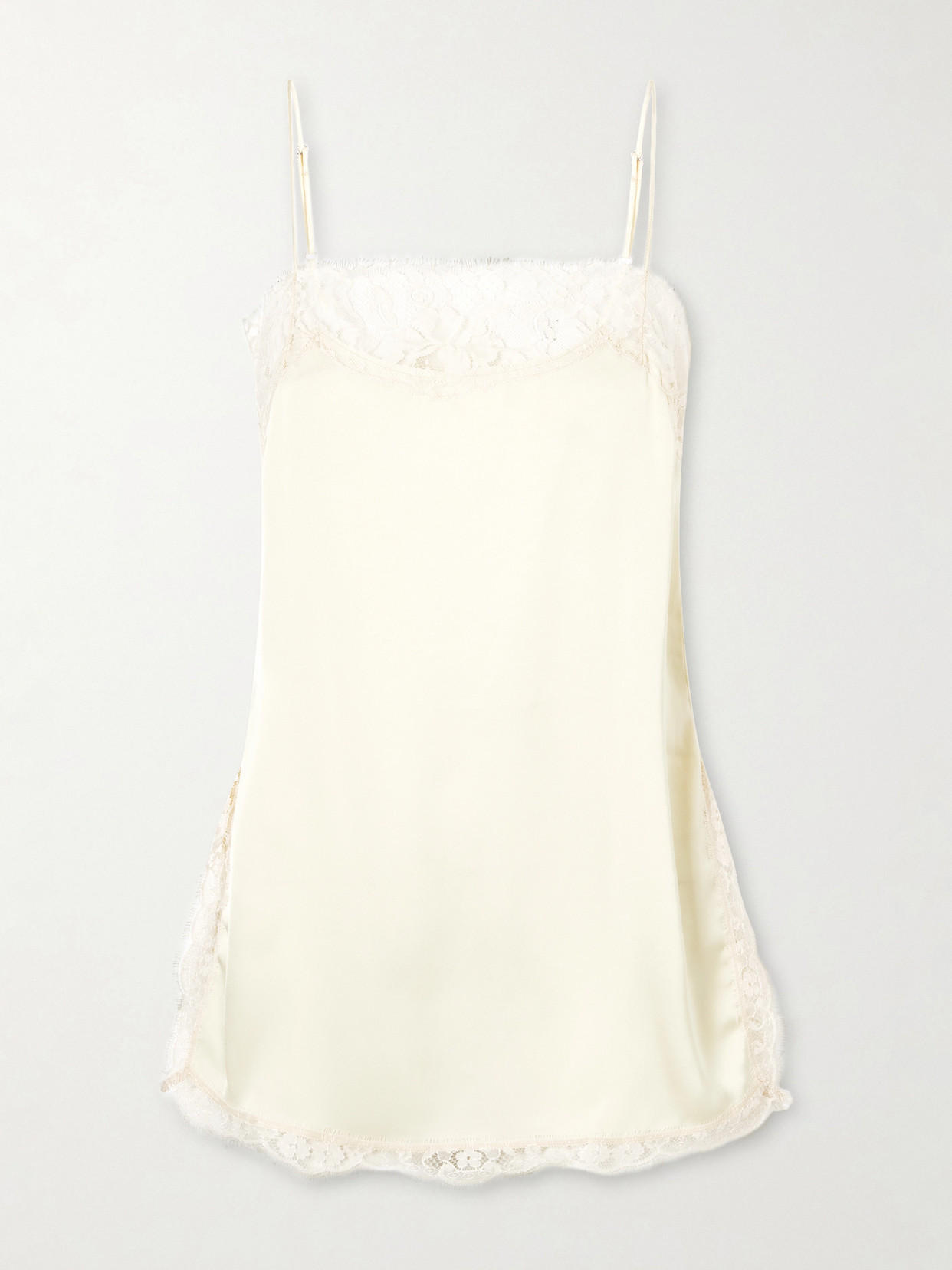 Faithfull - Adnina Lace-trimmed Recycled-satin Top - Yellow | NET-A-PORTER (US)