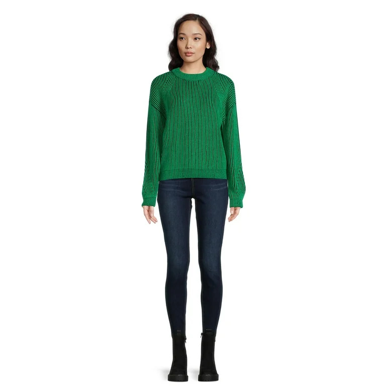 No Boundaries Juniors Plaited Pullover Sweater | Walmart (US)