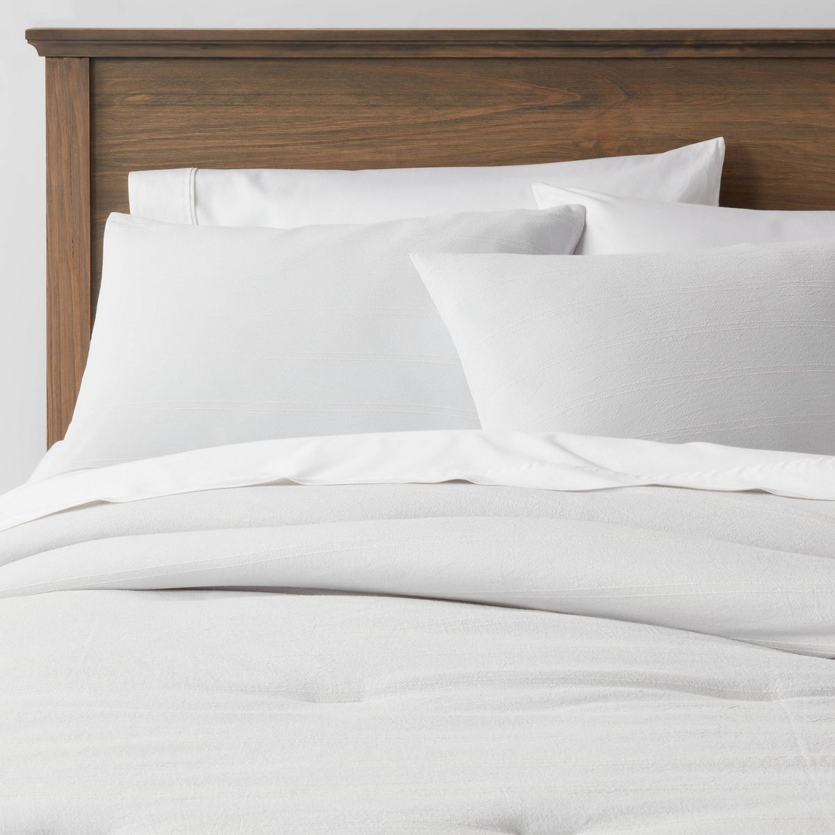 King Simple Woven Stripe Comforter & Sham Set Light Gray - Threshold™ | Target