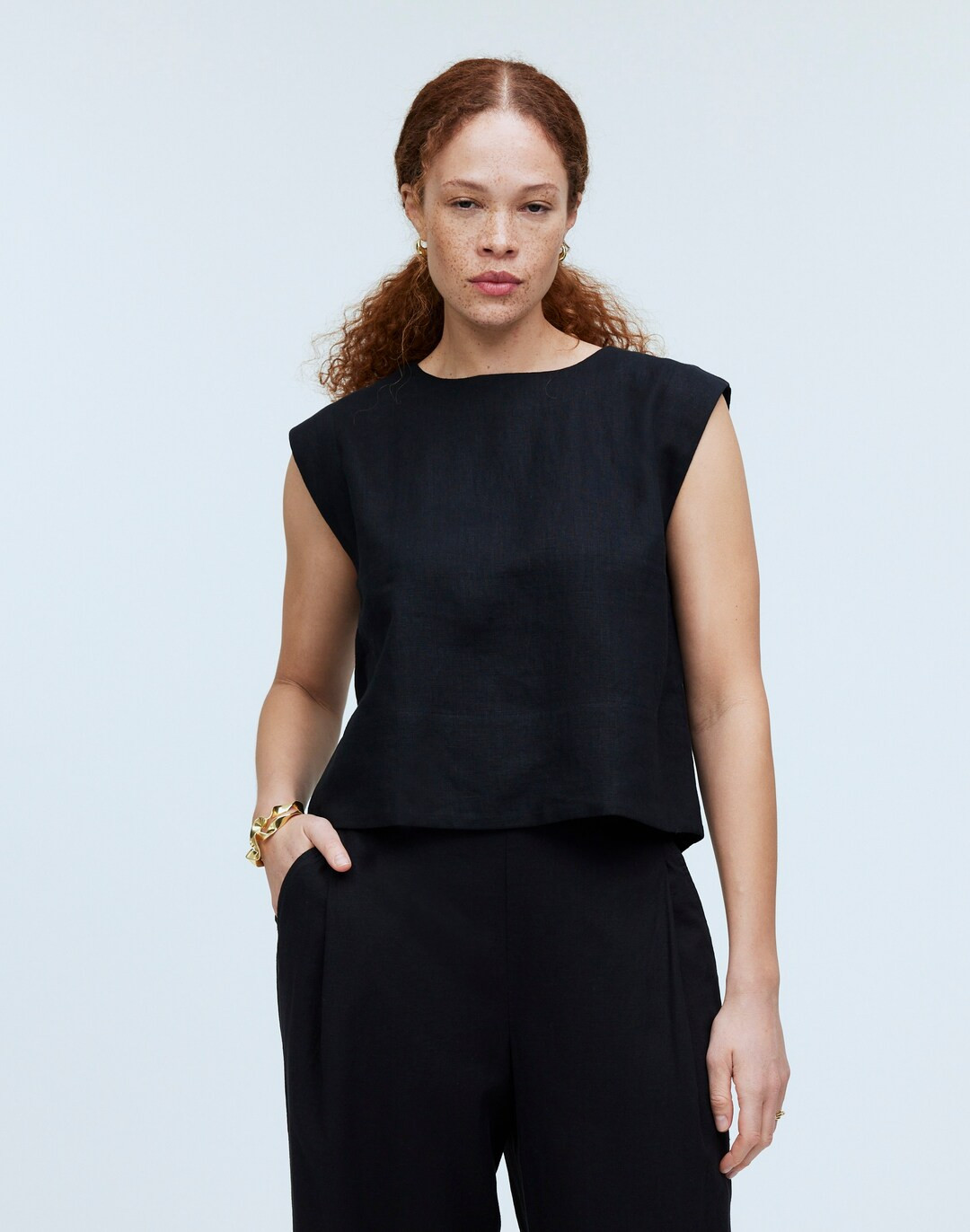 Bateau-Neck Tank in 100% Linen | Madewell