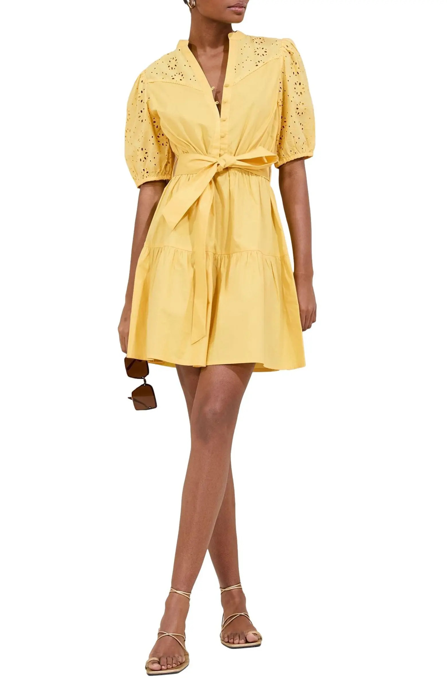 Broderie Belted Minidress | Nordstrom