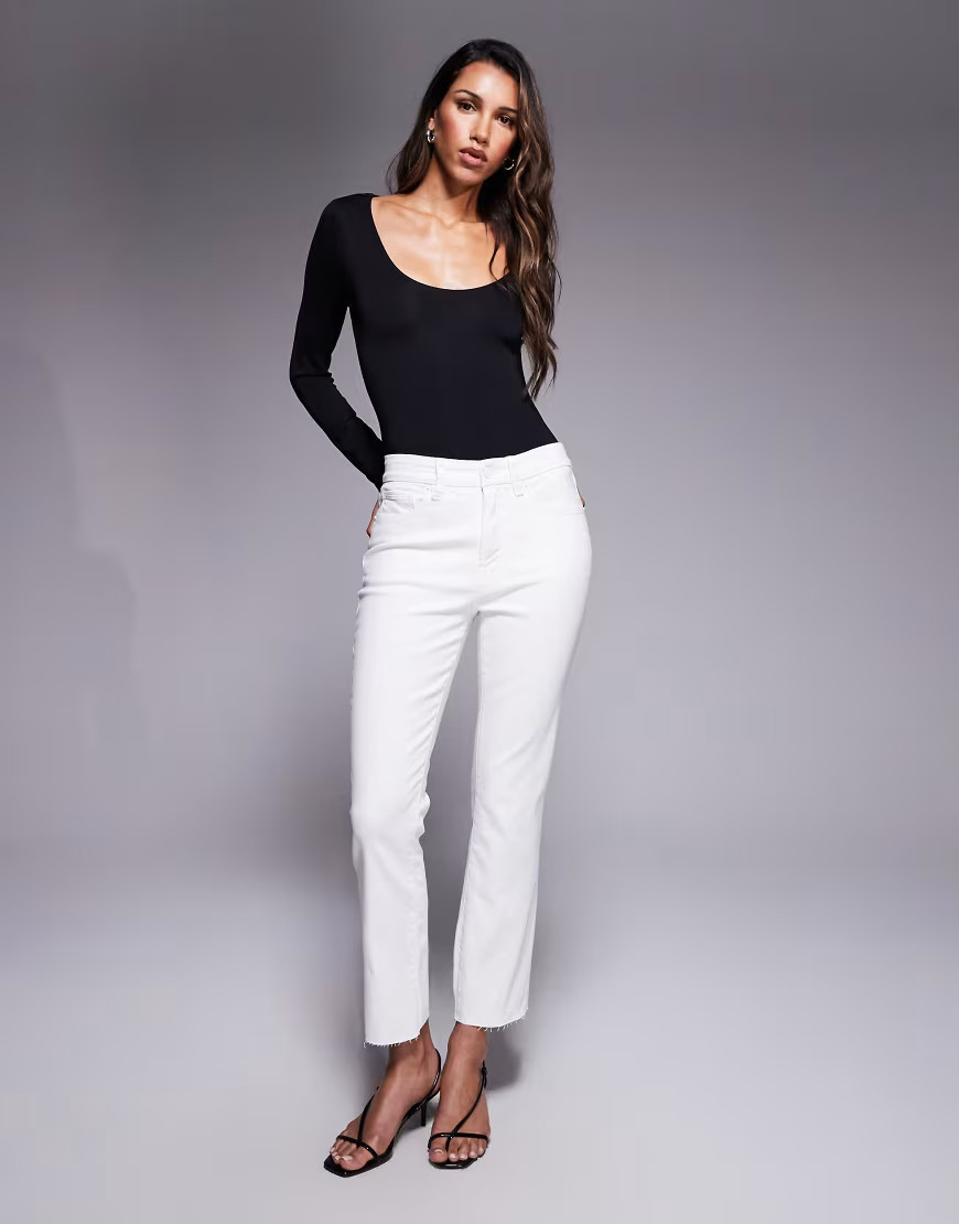 Good American good legs straight jeans in white | ASOS (Global)