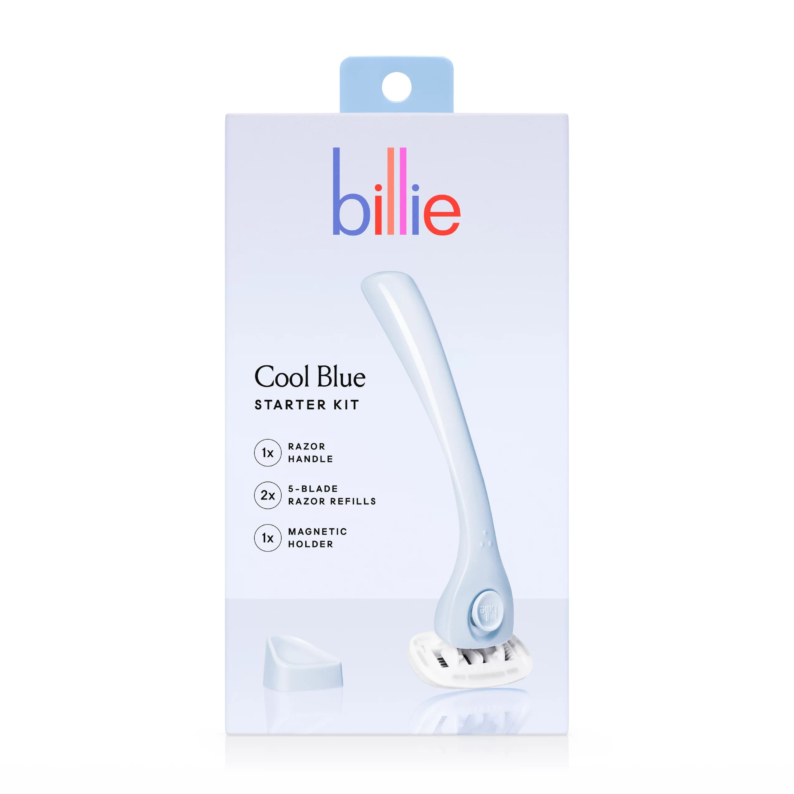 Billie Women’s Razor Kit - 1 Handle + 2 Blade Refills + Magnetic Holder - Cool Blue | Walmart (US)